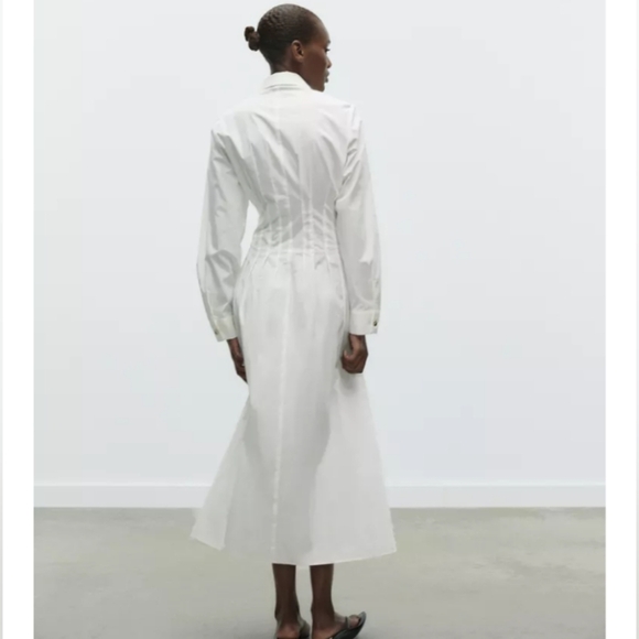 Zara Fitted Waist Poplin Dress - Picture 2 of 5